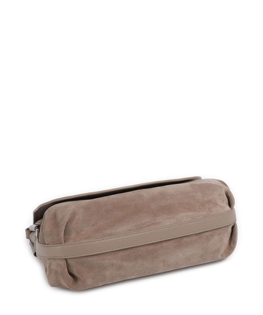 Coccinelle Rebekka Suede Shoulder bag warm taupe