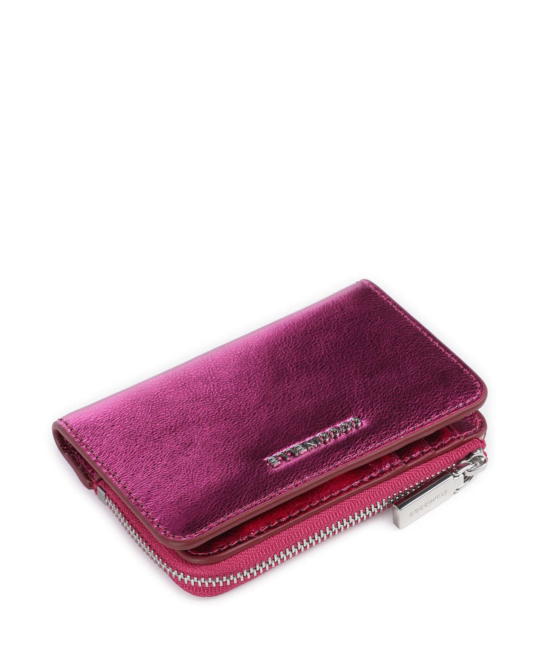 Coccinelle Metallic Smooth Metal Wallet sangria