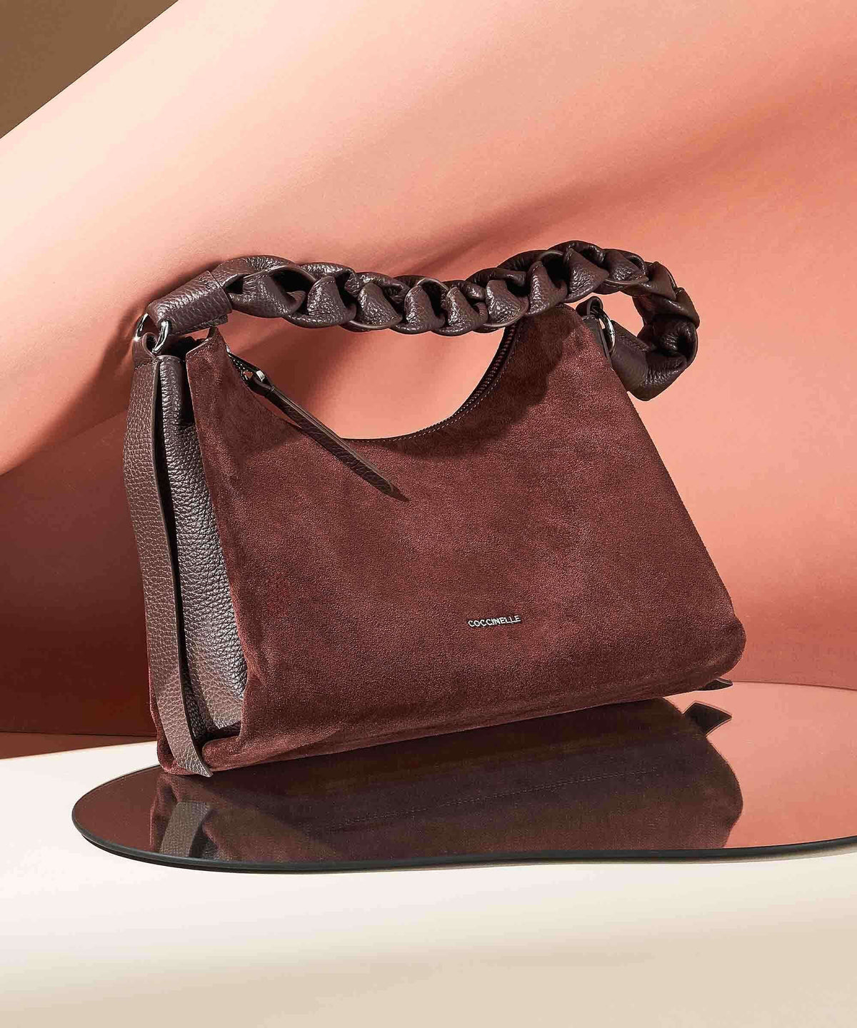 Coccinelle Boheme Suede Shoulder bag brunette