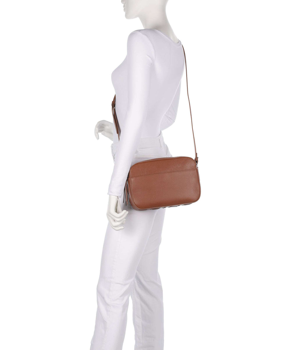 Coccinelle Myrtha Maxi Logo Crossbody bag cognac