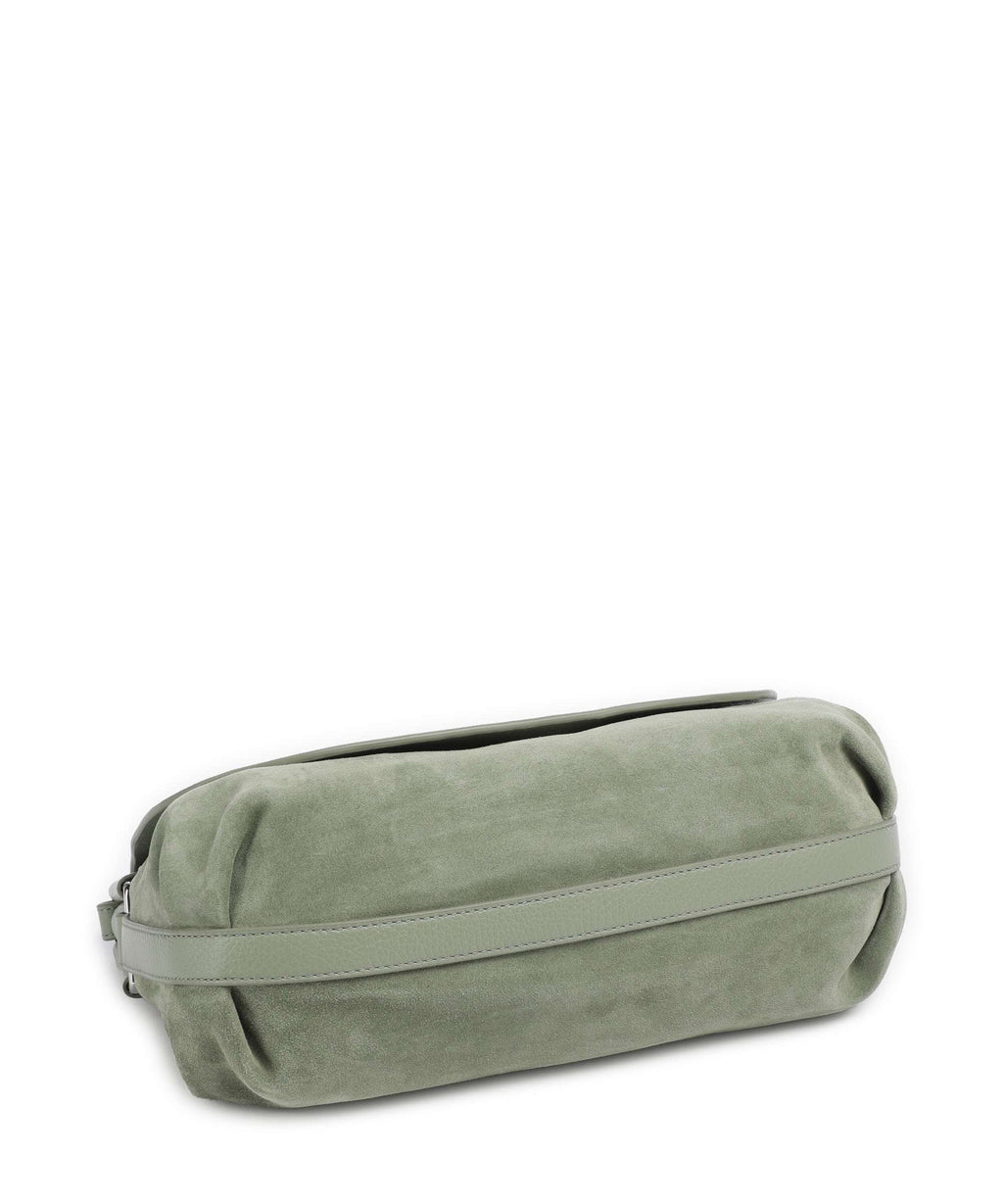 Coccinelle Rebekka Suede Shoulder bag greenery