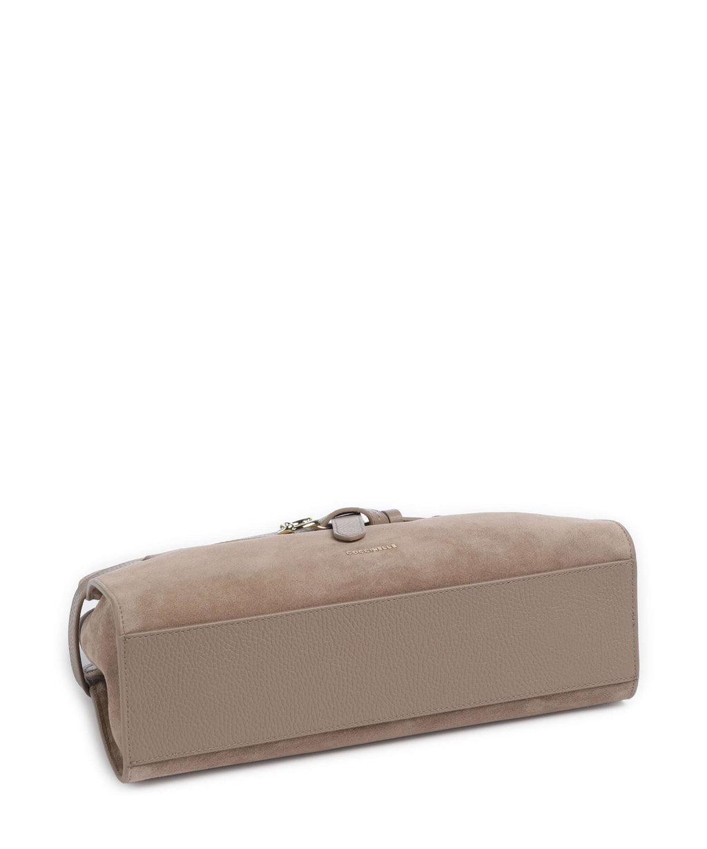 Coccinelle Sabine Suede Handbag warm taupe