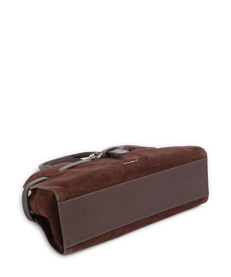 Coccinelle Sabine Suede Handbag brunette
