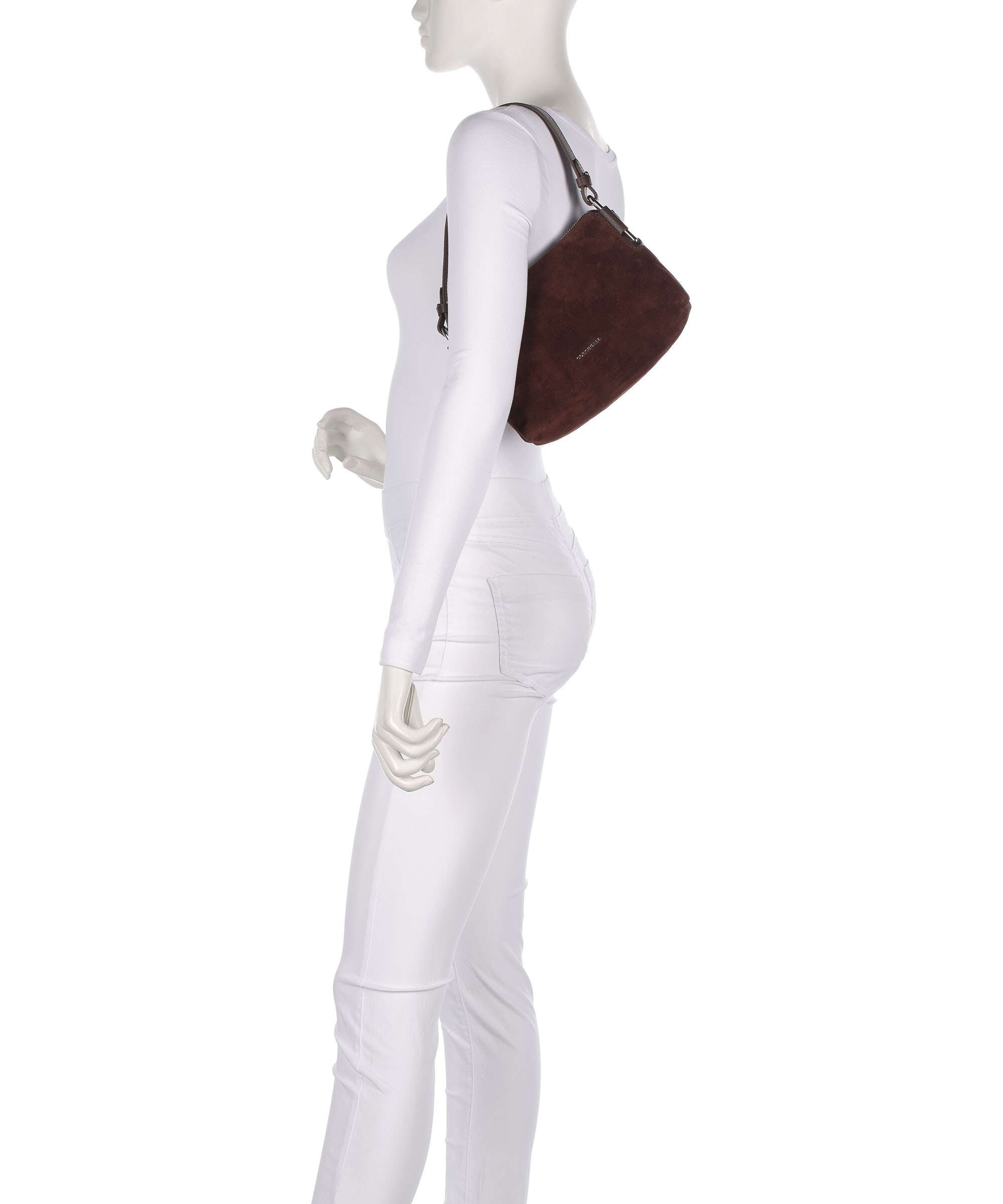 Coccinelle Rebekka Suede Shoulder bag brunette