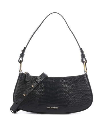 Coccinelle Merveille Lizard Sac porté épaule noir