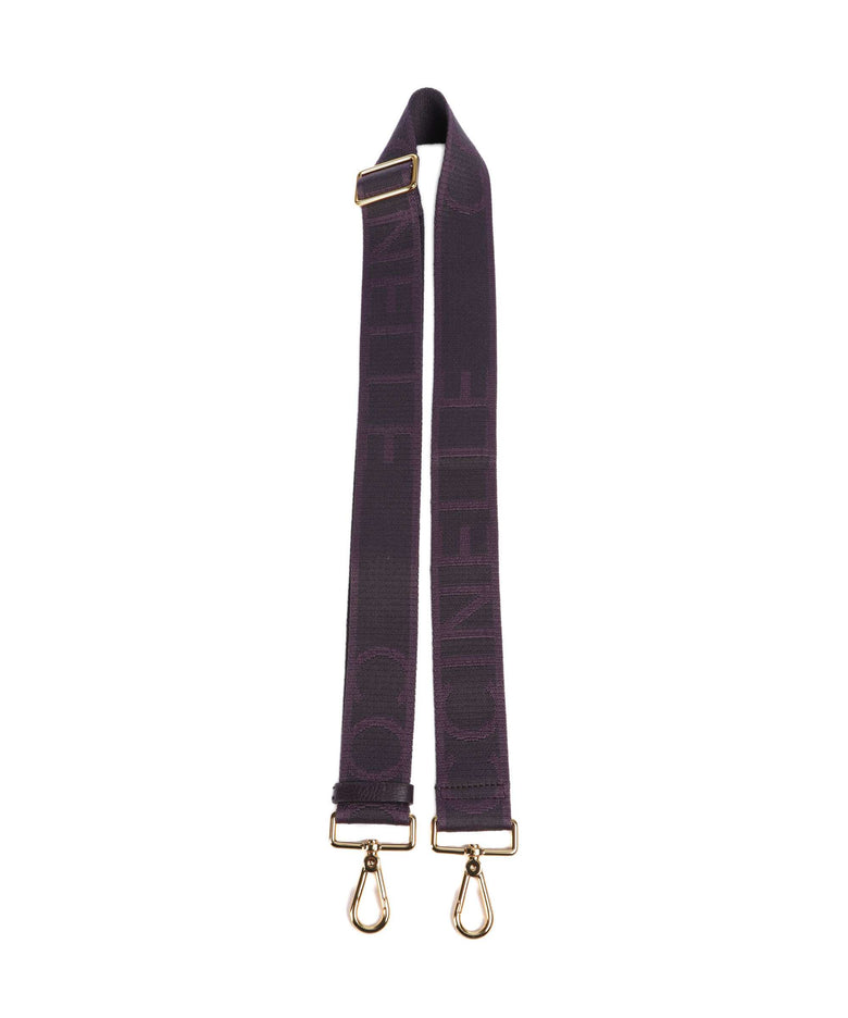 Coccinelle Nastro Signature Bag strap prune