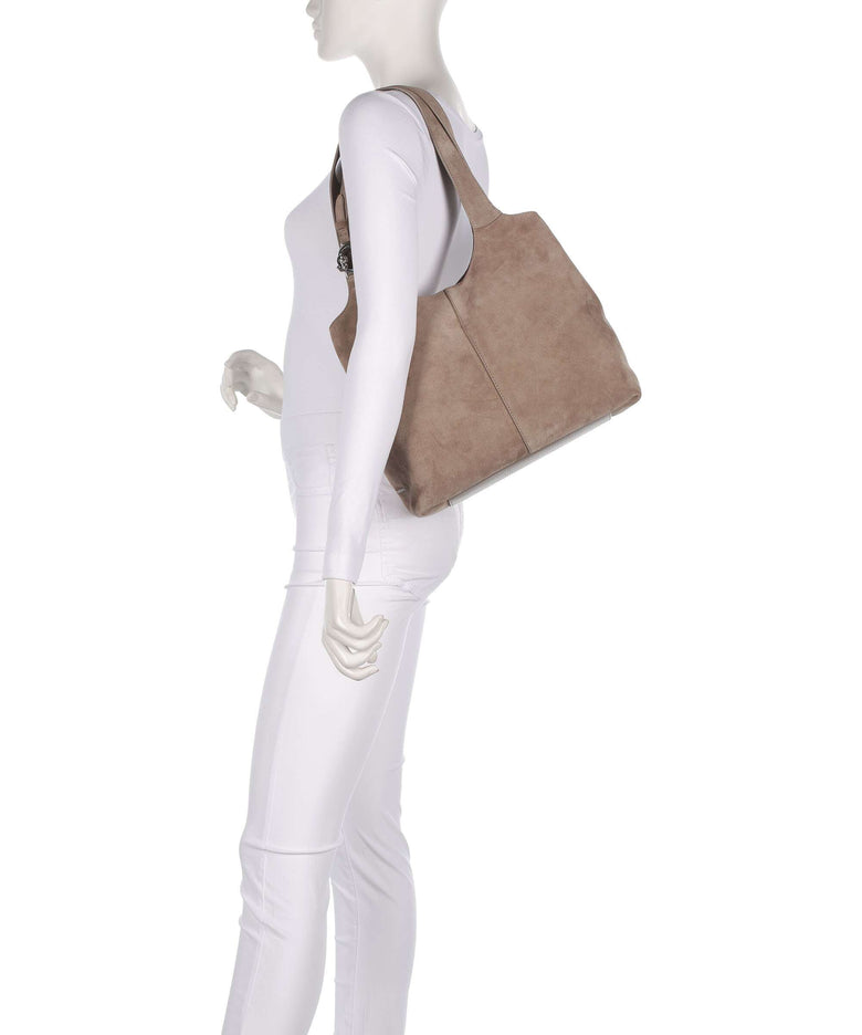 Coccinelle C-Easy Suede Hobo bag warm taupe