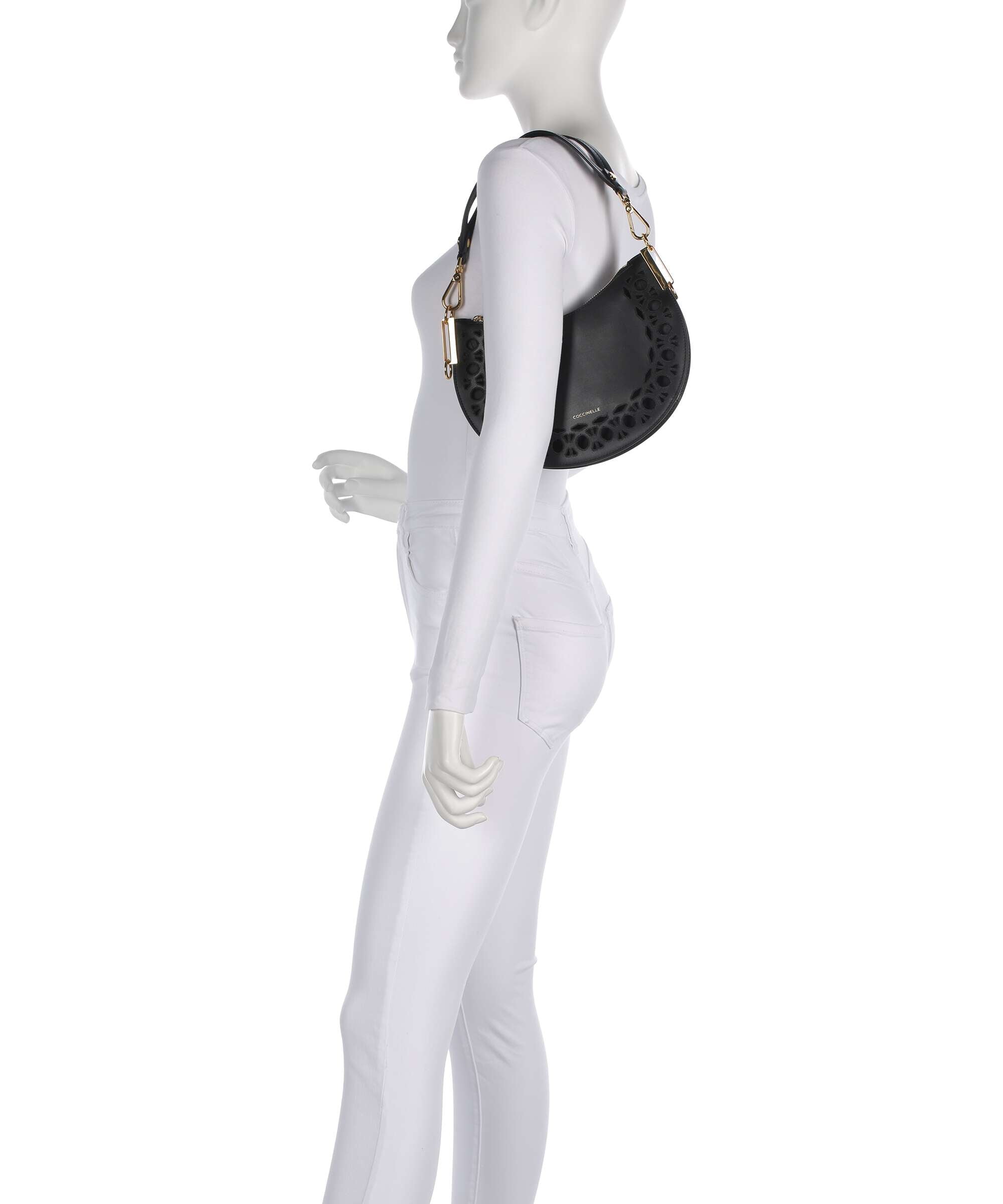 Coccinelle Sunup Monogram Sangallo Shoulder bag noir