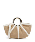 Coccinelle Shell Straw Handbag natural/pearl