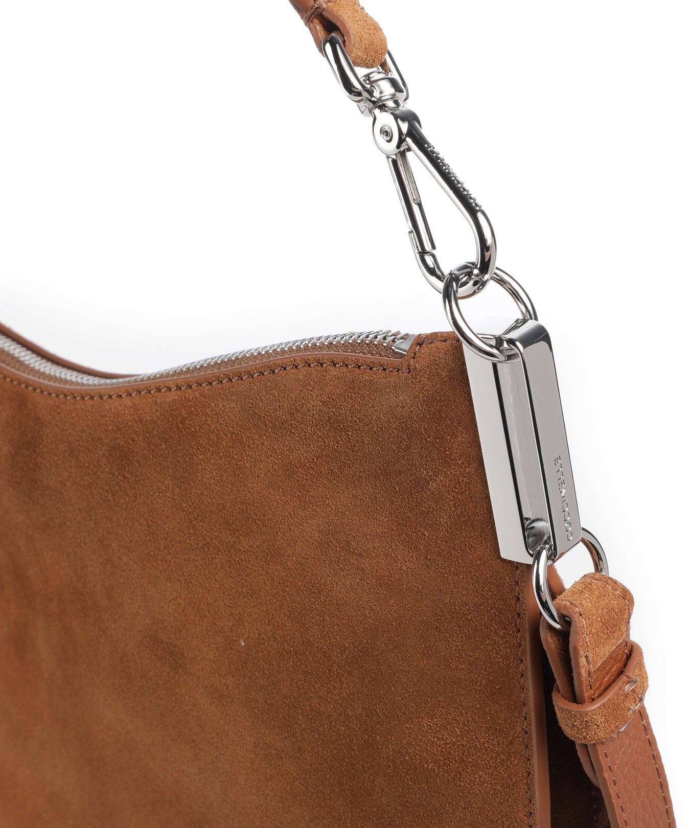 Coccinelle Sunup Suede Hobo bag cognac