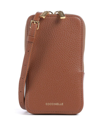 Coccinelle Flor Telefoon tasje cognac
