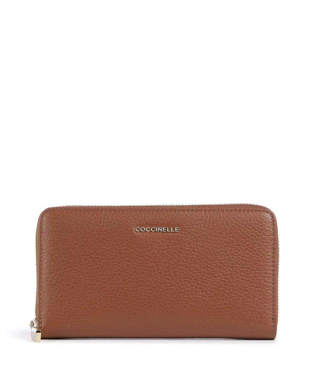 Coccinelle Metallic Soft Wallet cognac