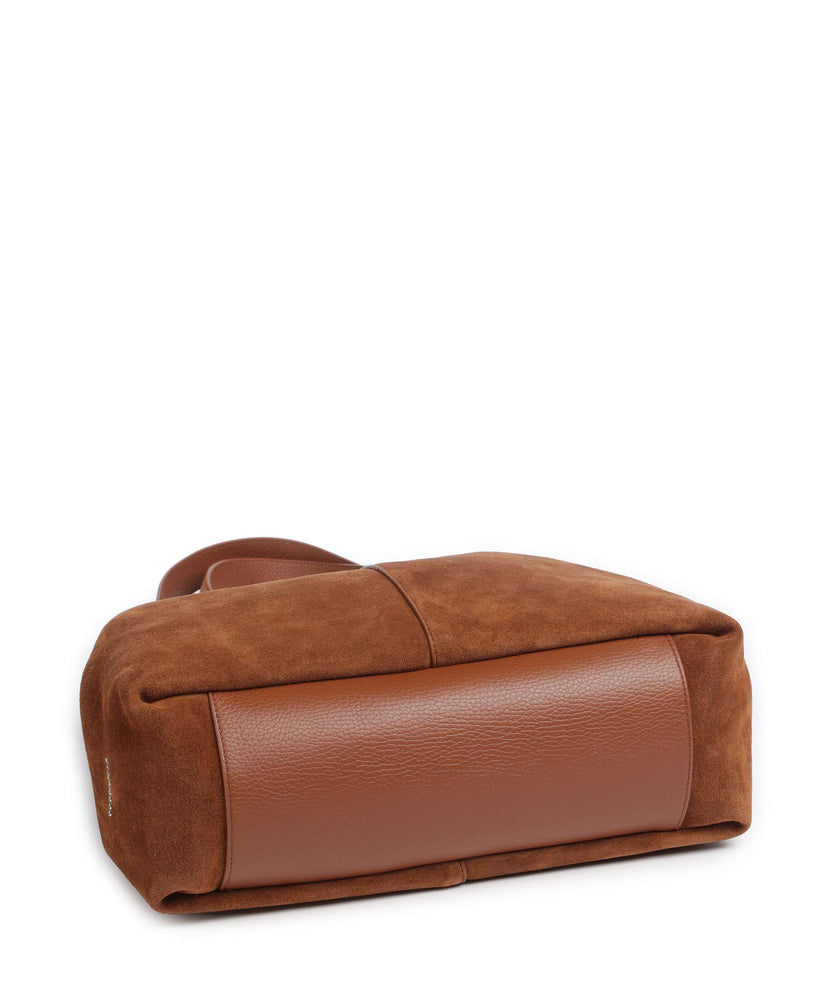 Coccinelle C-Easy Suede Hobo bag cognac