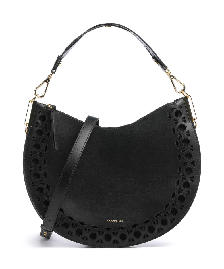 Coccinelle Sunup Monogram Sangallo Hobo bag noir