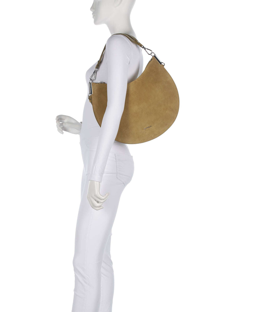 Coccinelle Sunup Suede Shoulder bag seagrass