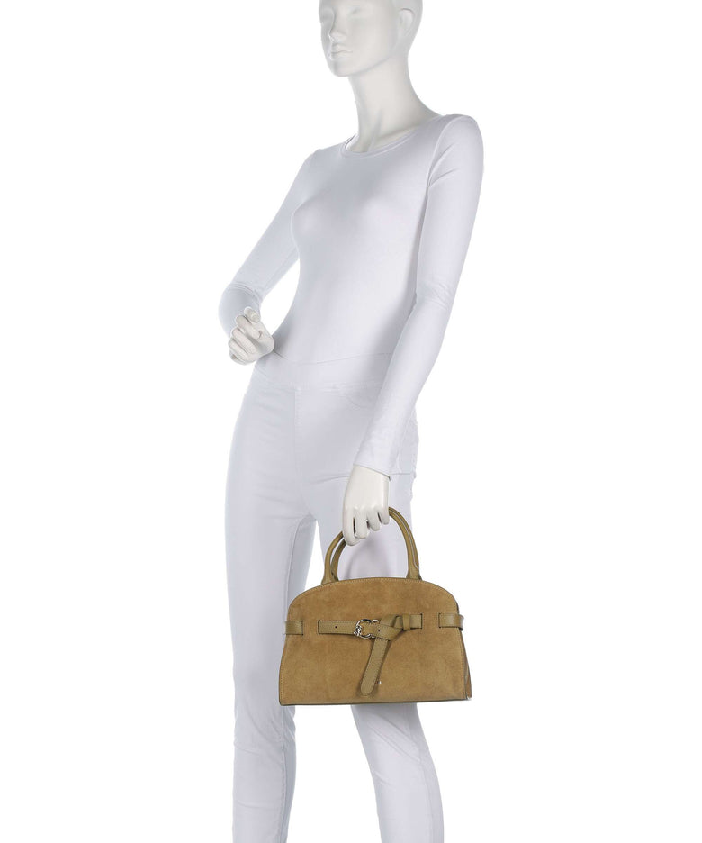 Coccinelle Sabine Suede Handbag seagrass