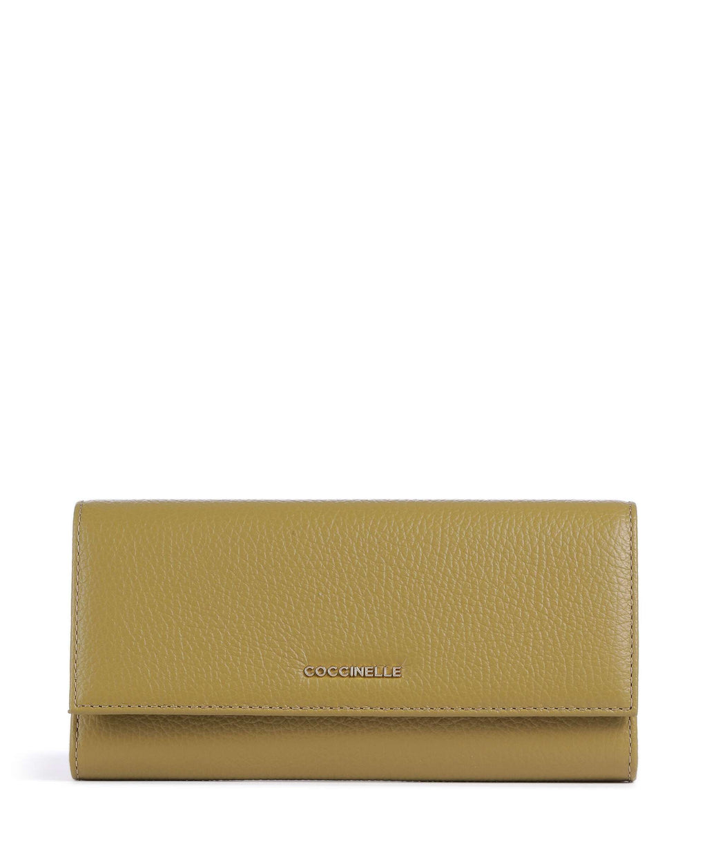 Coccinelle Metallic Soft Wallet seagrass