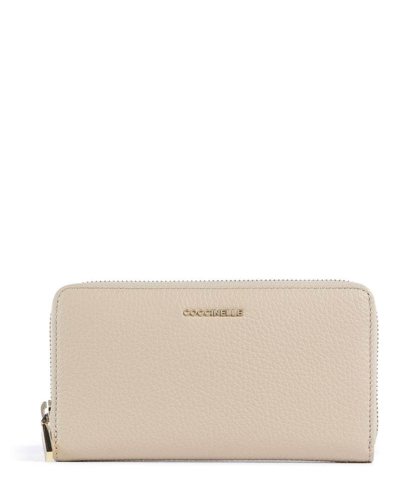 Coccinelle Metallic Soft RFID Wallet sandshell