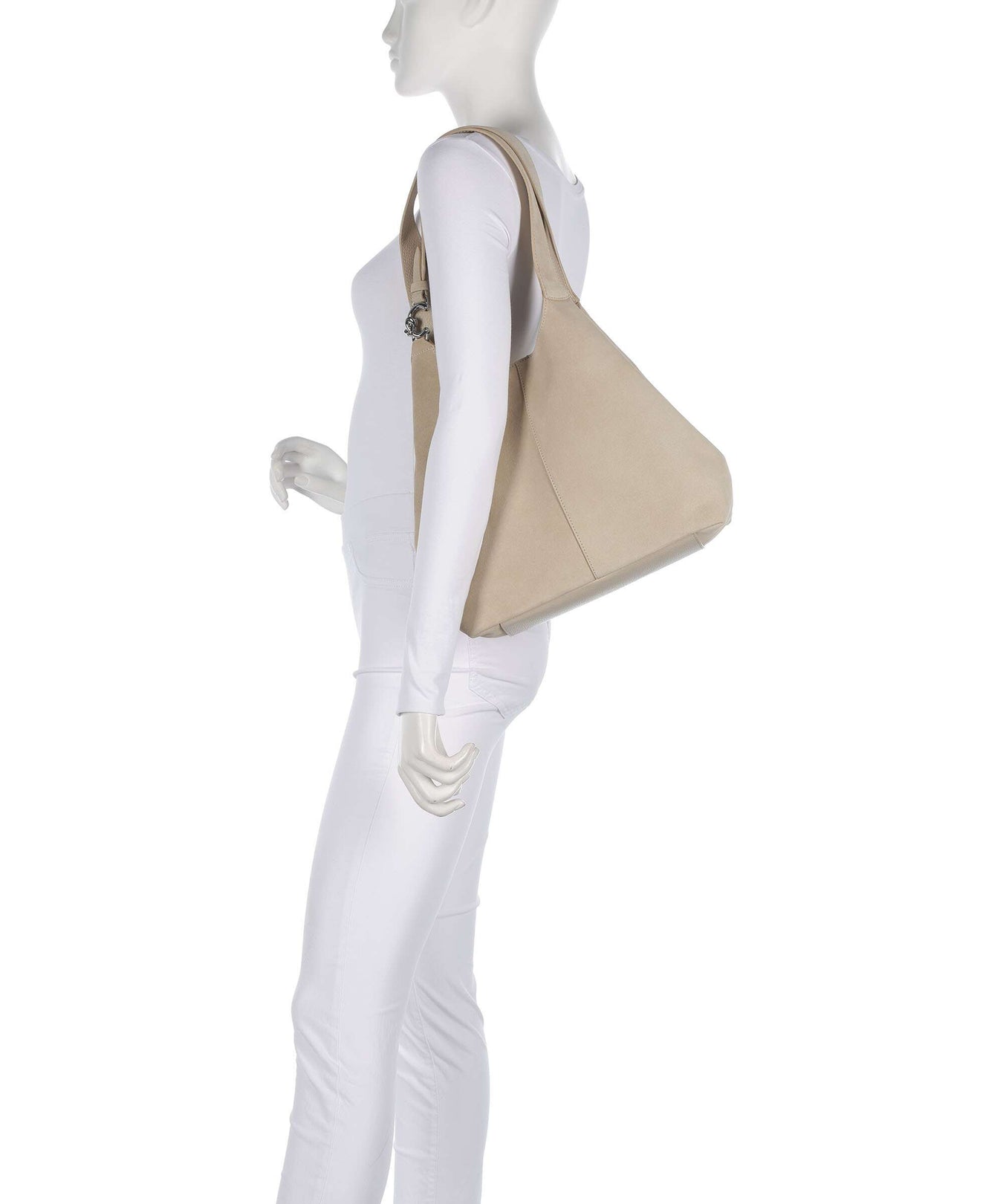 Coccinelle C-Easy Suede Hobo bag sandshell