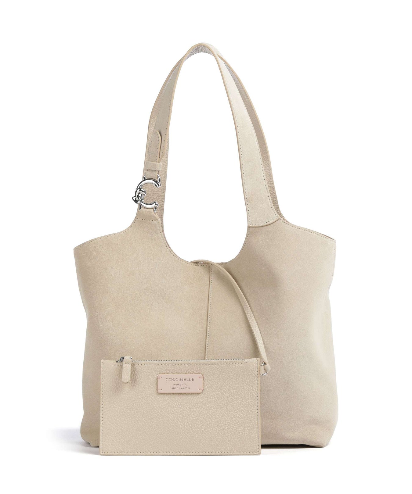 Coccinelle C-Easy Suede Hobo bag sandshell