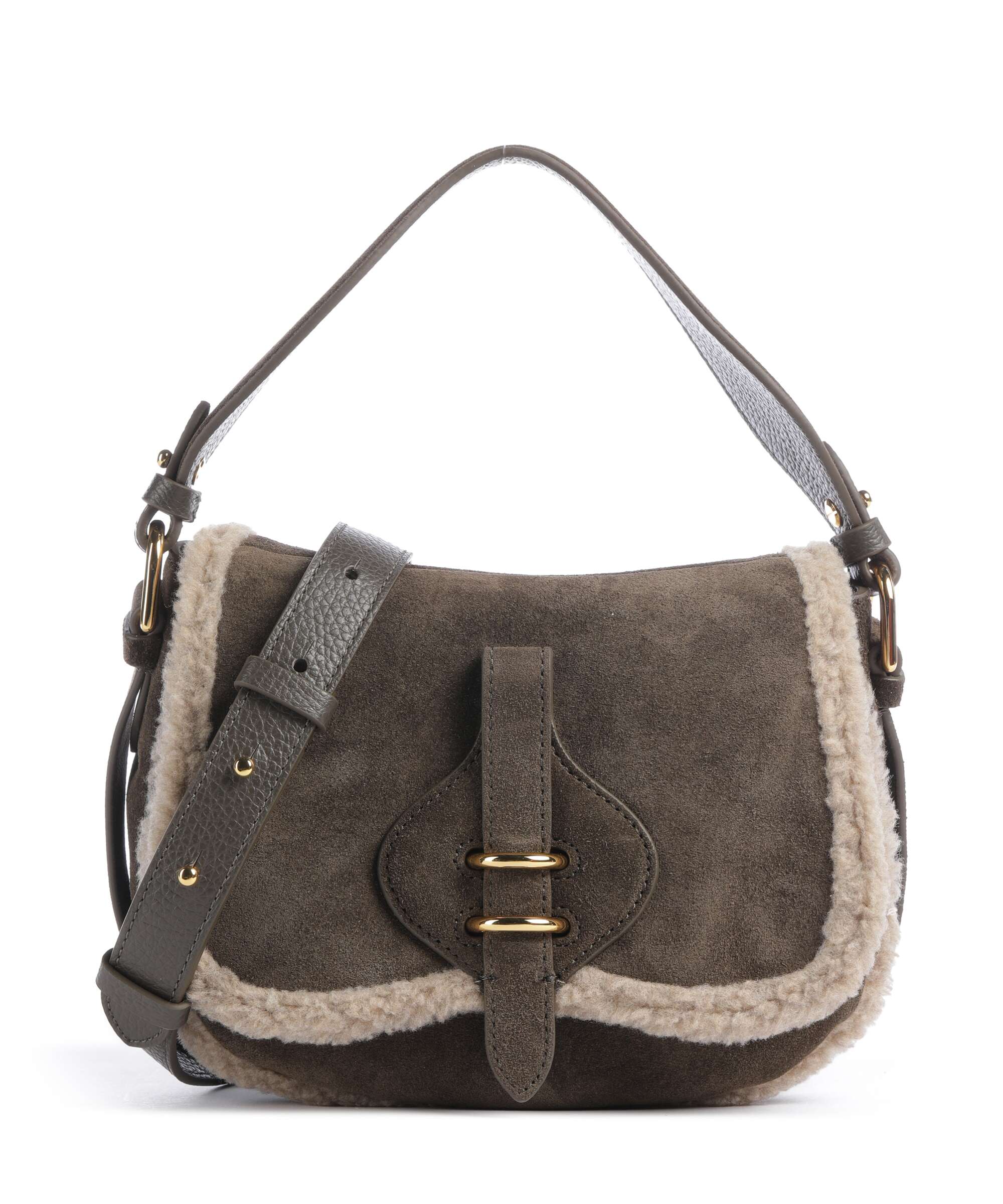 Coccinelle Smash Suede Handbag fango/warm taupe