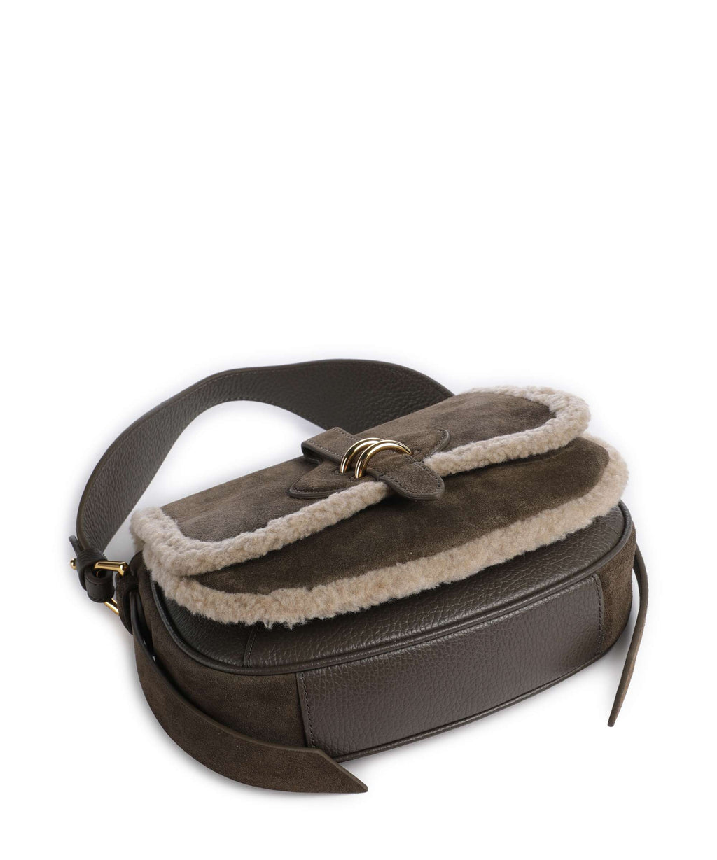 Coccinelle Smash Suede Handbag fango/warm taupe