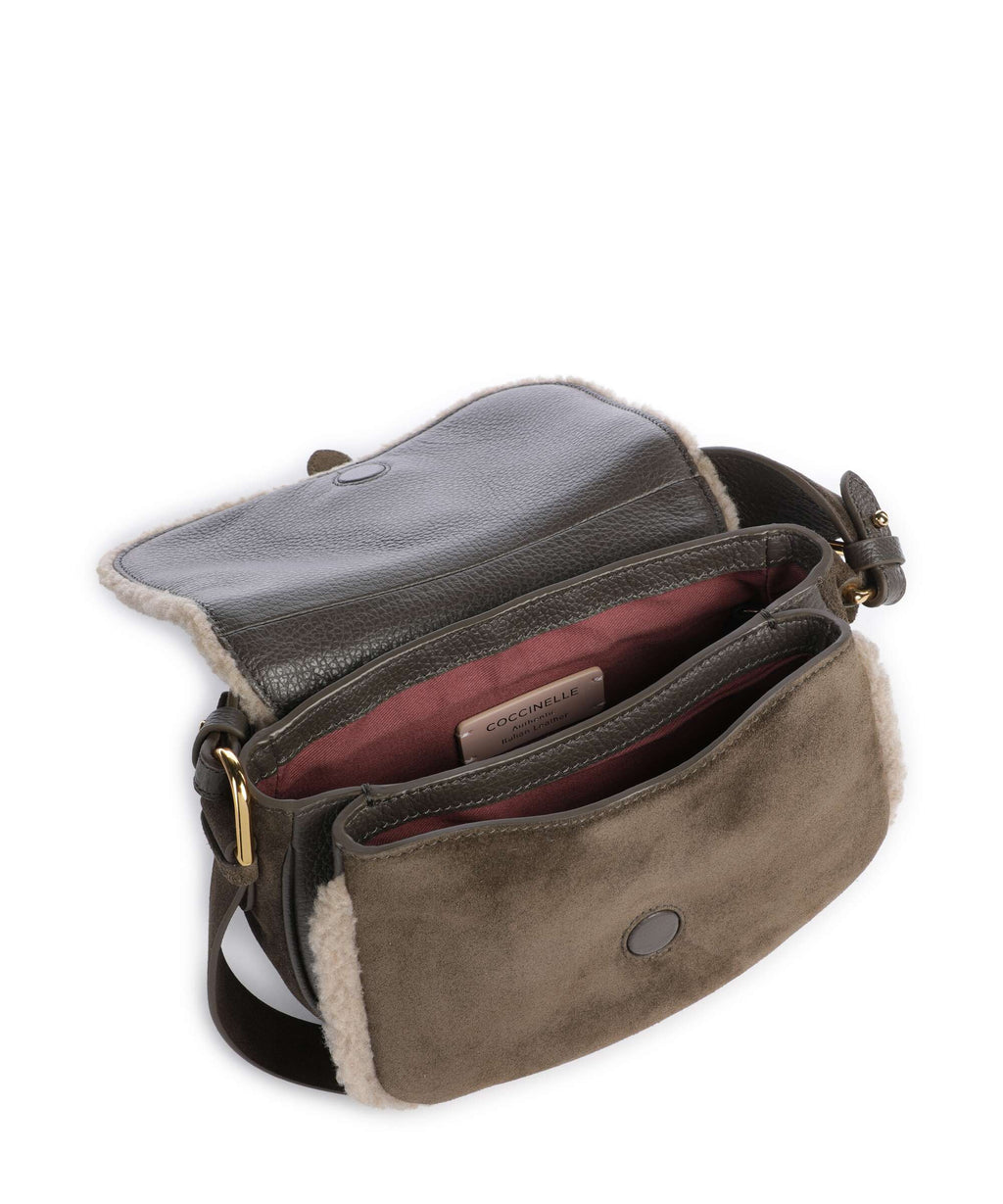Coccinelle Smash Suede Handbag fango/warm taupe