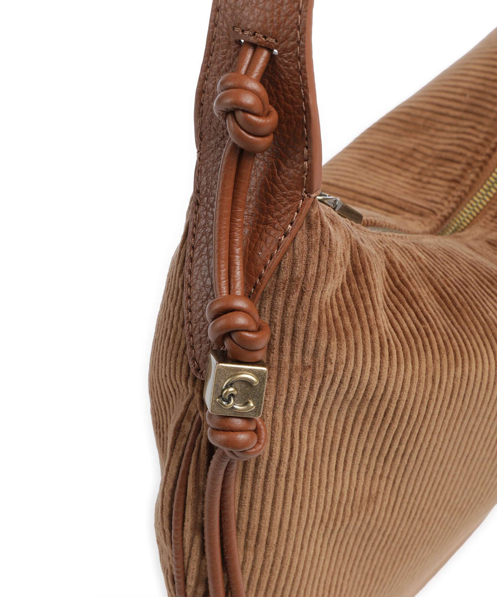 Coccinelle Thess Corduroy Hobo bag cognac
