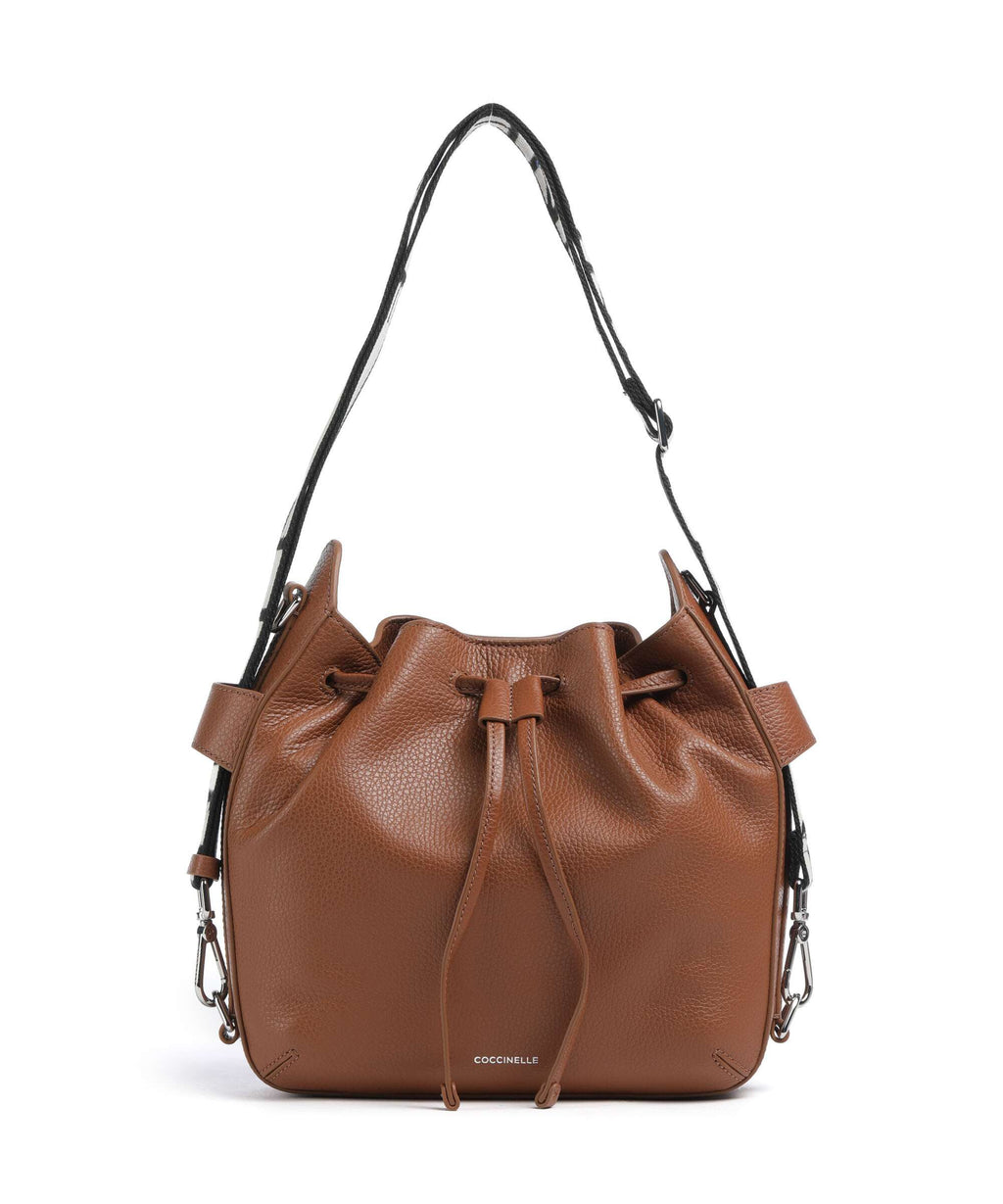 Coccinelle Gretel Ribbon Bucket bag cognac