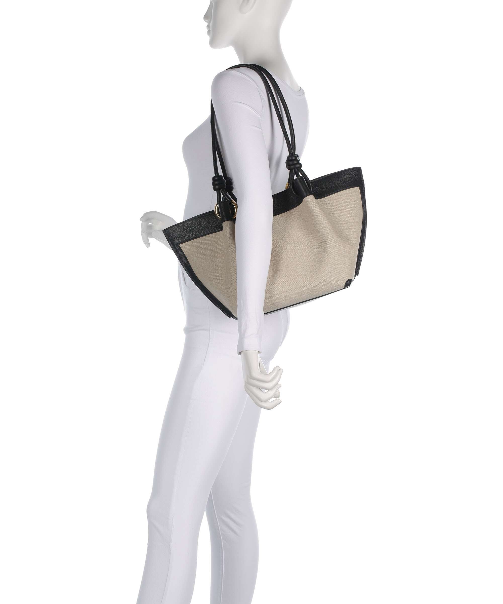 Coccinelle Finn Canvas Hobo bag natural/noir