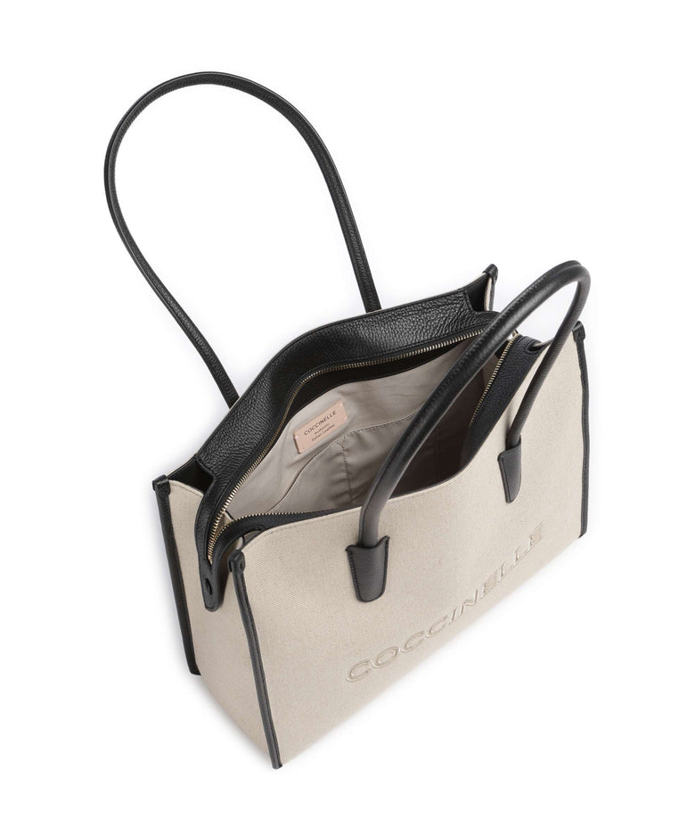 Coccinelle Myrtha Canvas Tote bag natural/noir