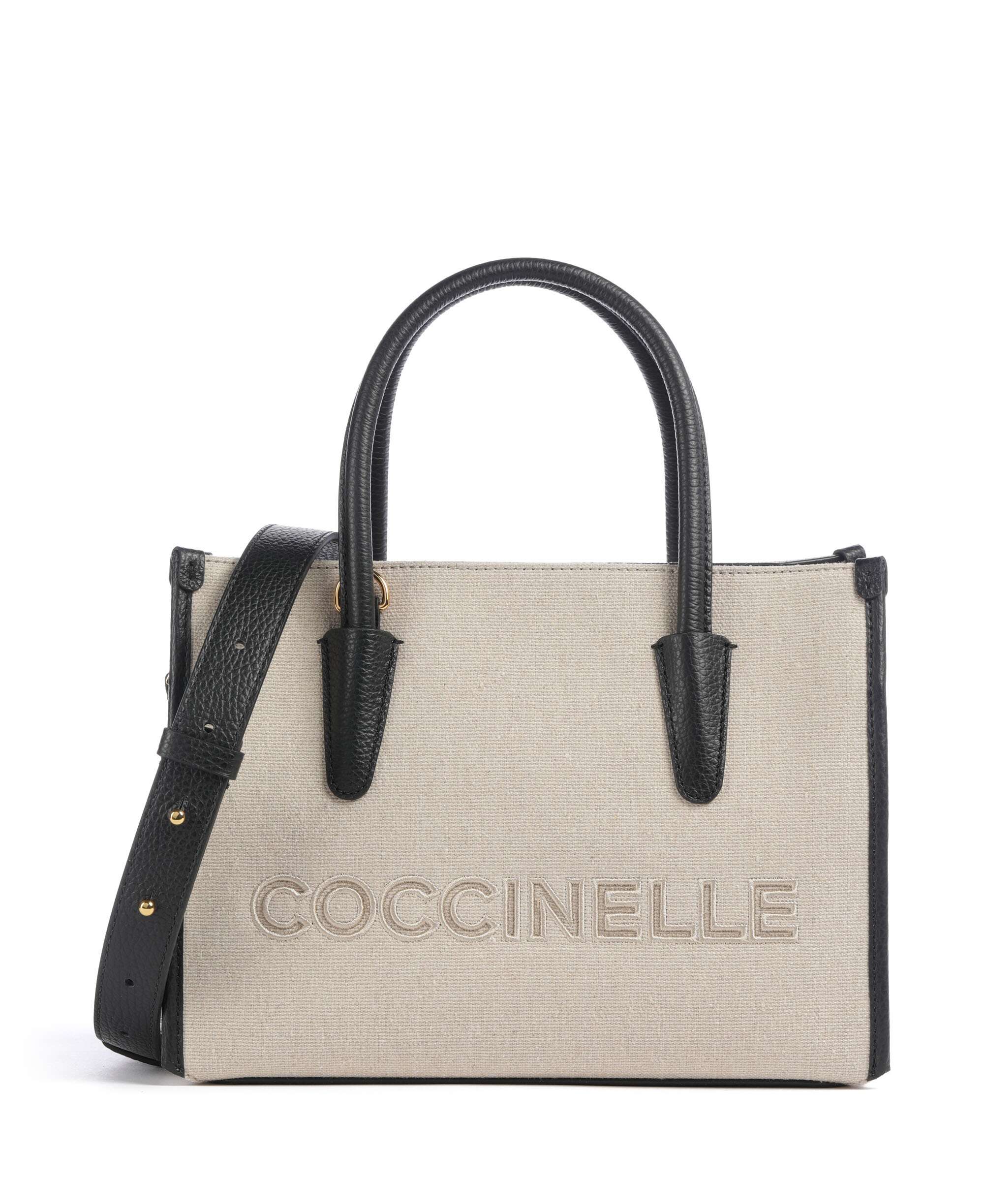 Coccinelle Myrtha Canvas Handbag natural/noir
