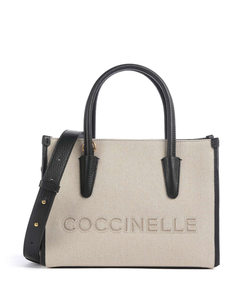 Coccinelle Myrtha Canvas Handbag natural/noir