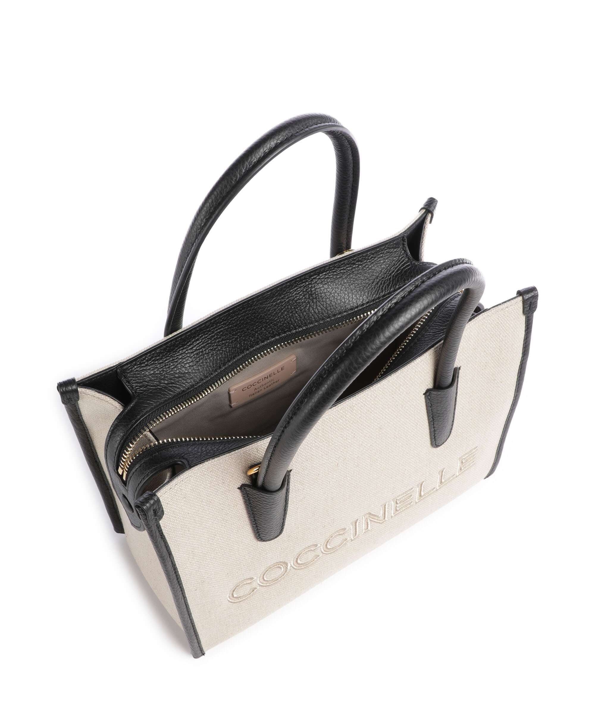 Coccinelle Myrtha Canvas Handbag natural/noir