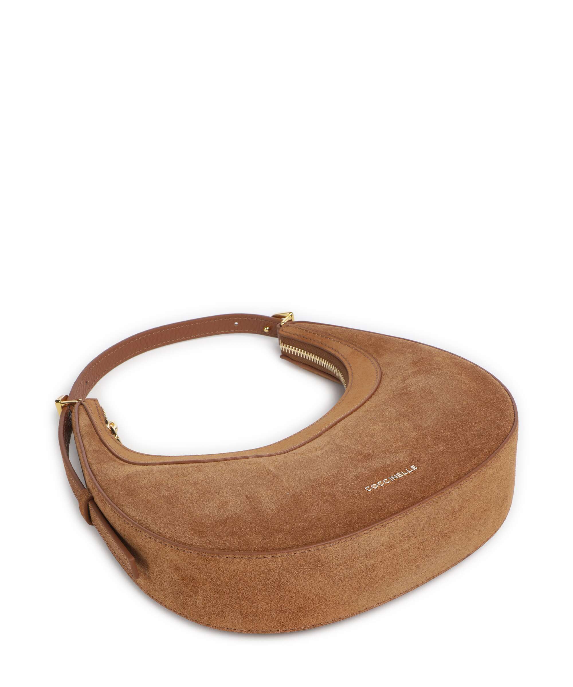 Coccinelle Whisper Suede Shoulder bag cognac