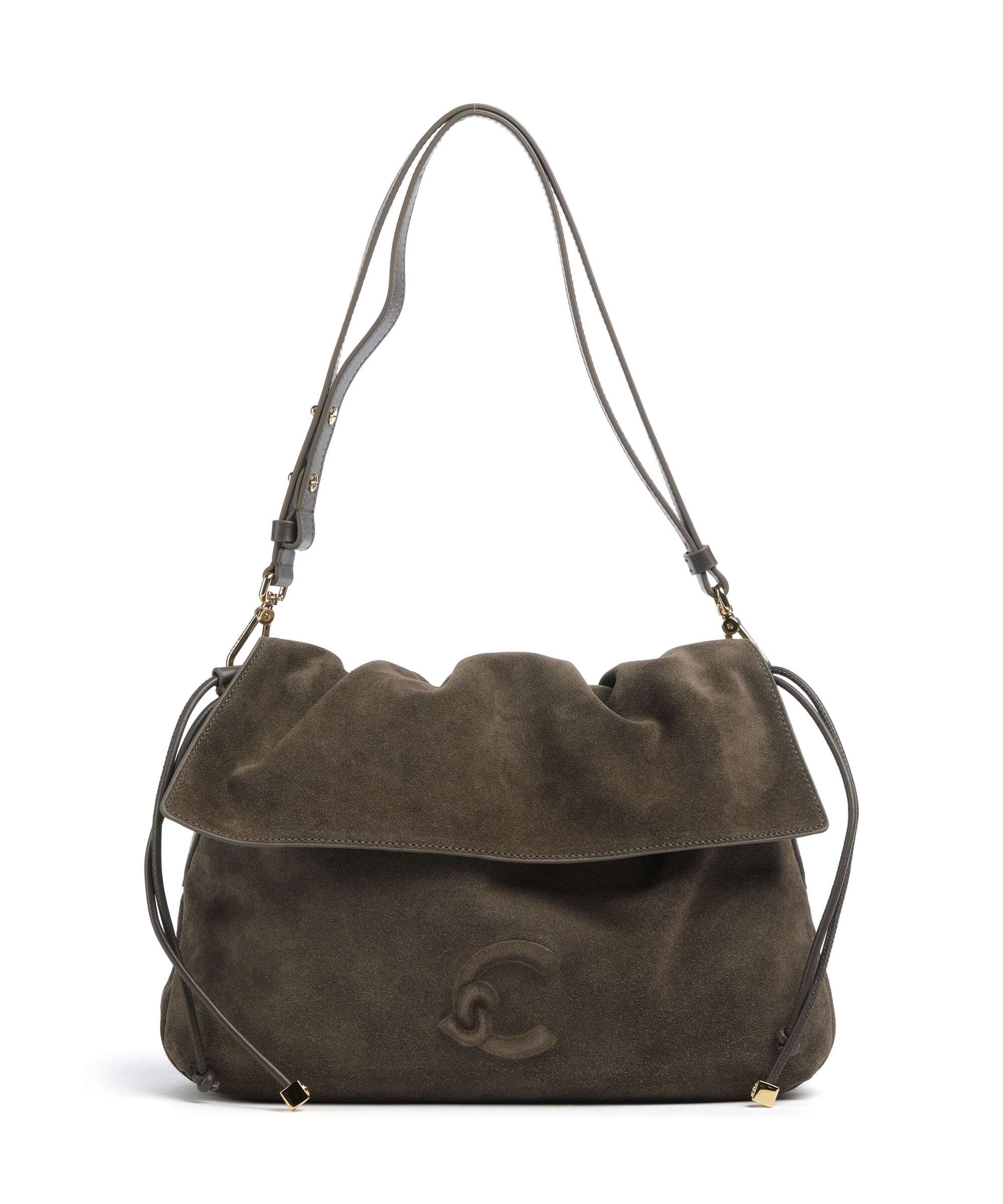 Coccinelle Lidia Suede Hobo bag fango
