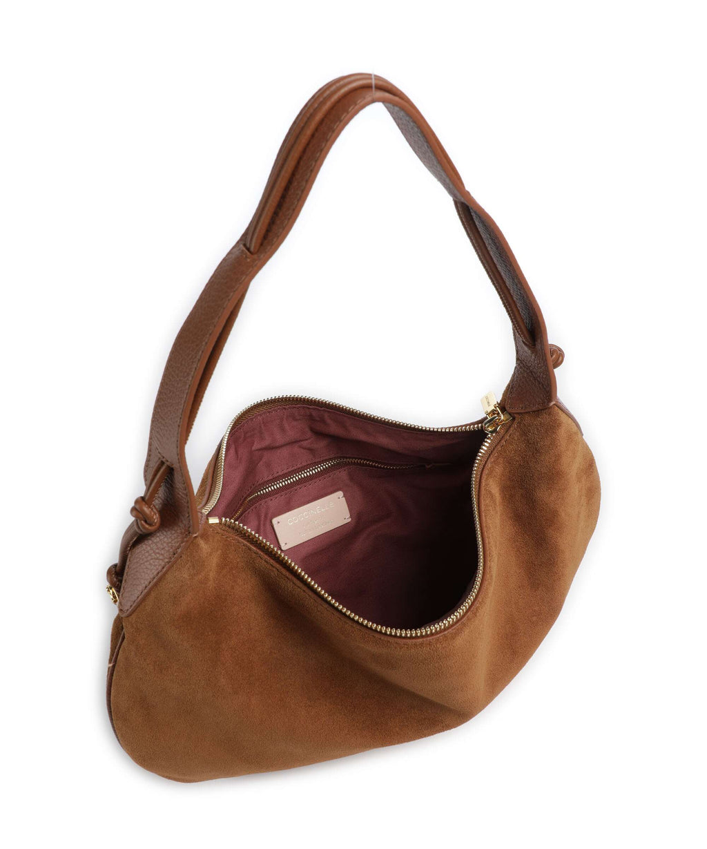 Coccinelle Thess Suede Hobo bag cognac
