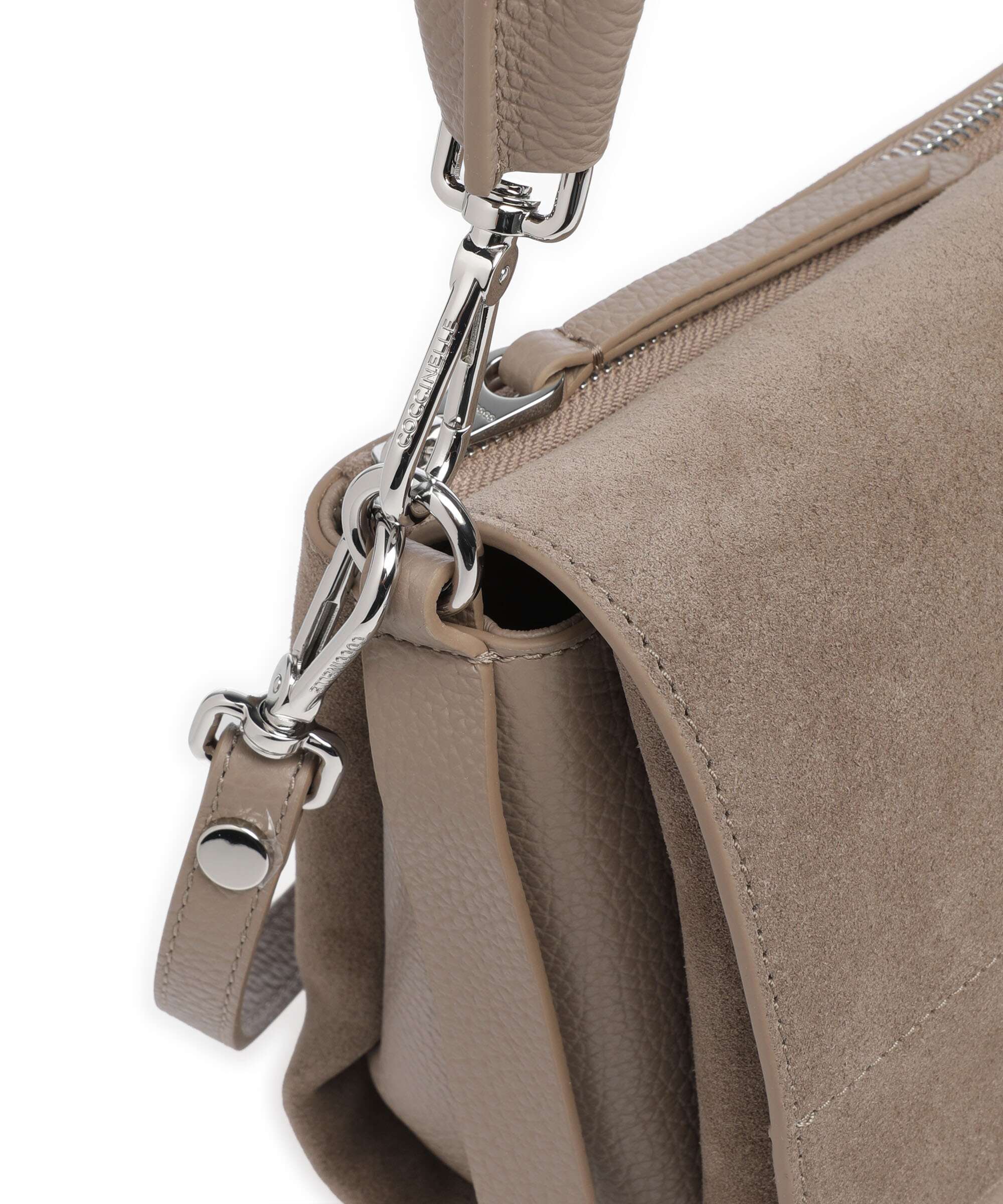 Coccinelle Boheme Suede Shoulder bag warm taupe