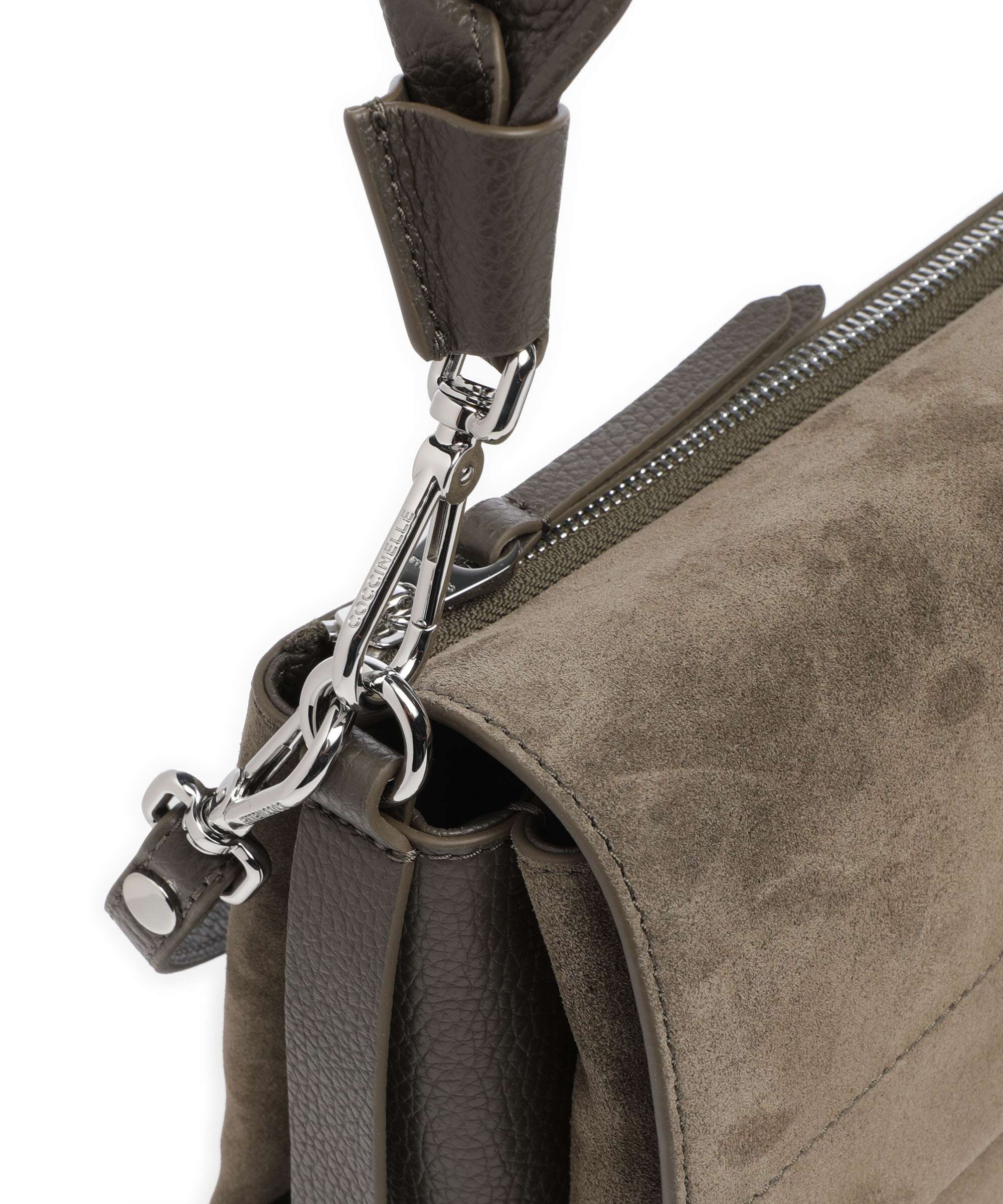 Coccinelle Boheme Suede Shoulder bag fango
