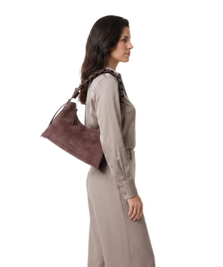 Coccinelle Boheme Suede Shoulder bag berry
