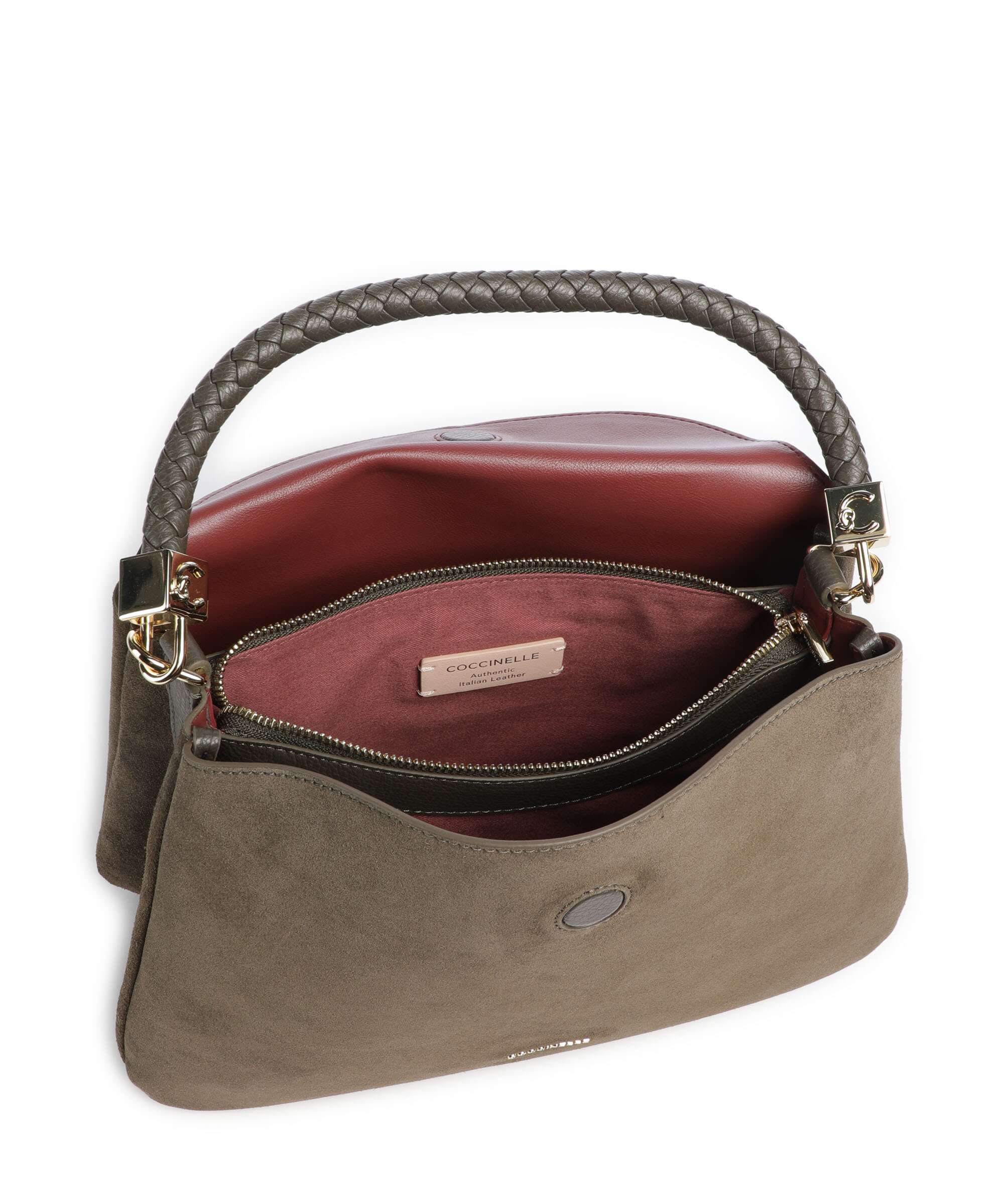 Coccinelle Tiggy Suede Handbag fango
