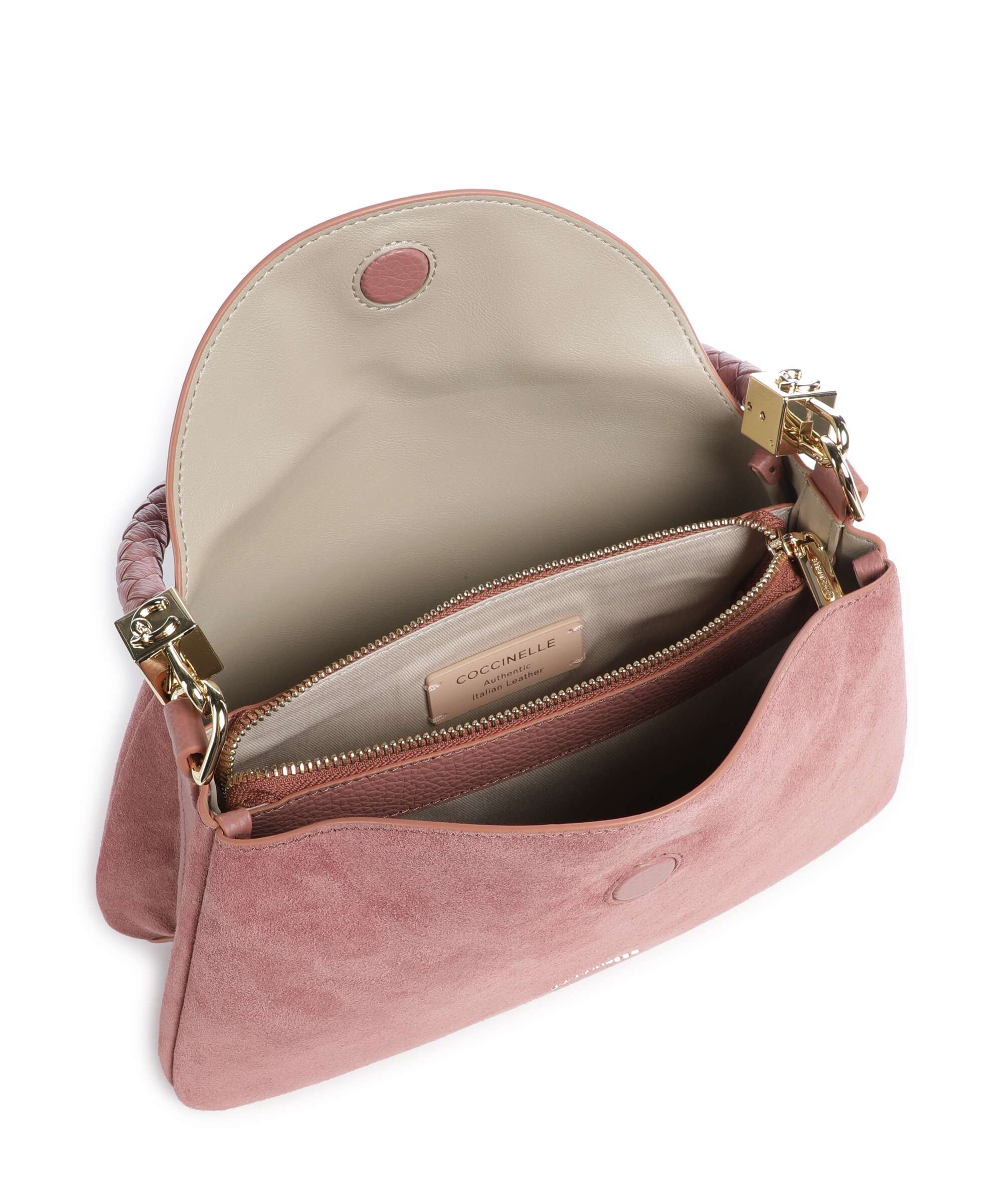 Coccinelle Tiggy Suede Shoulder bag winter rose