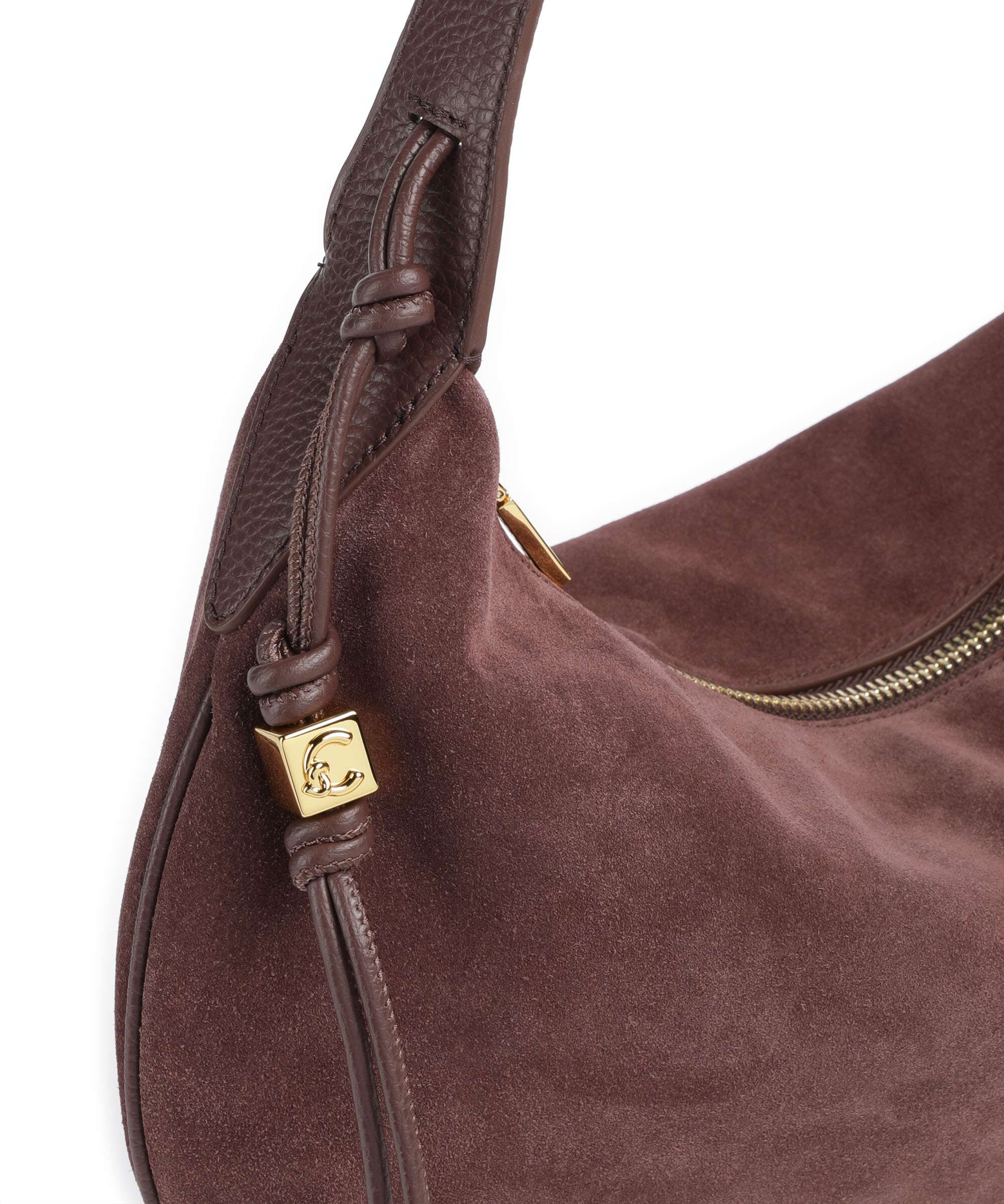 Coccinelle Thess Suede Hobo bag berry
