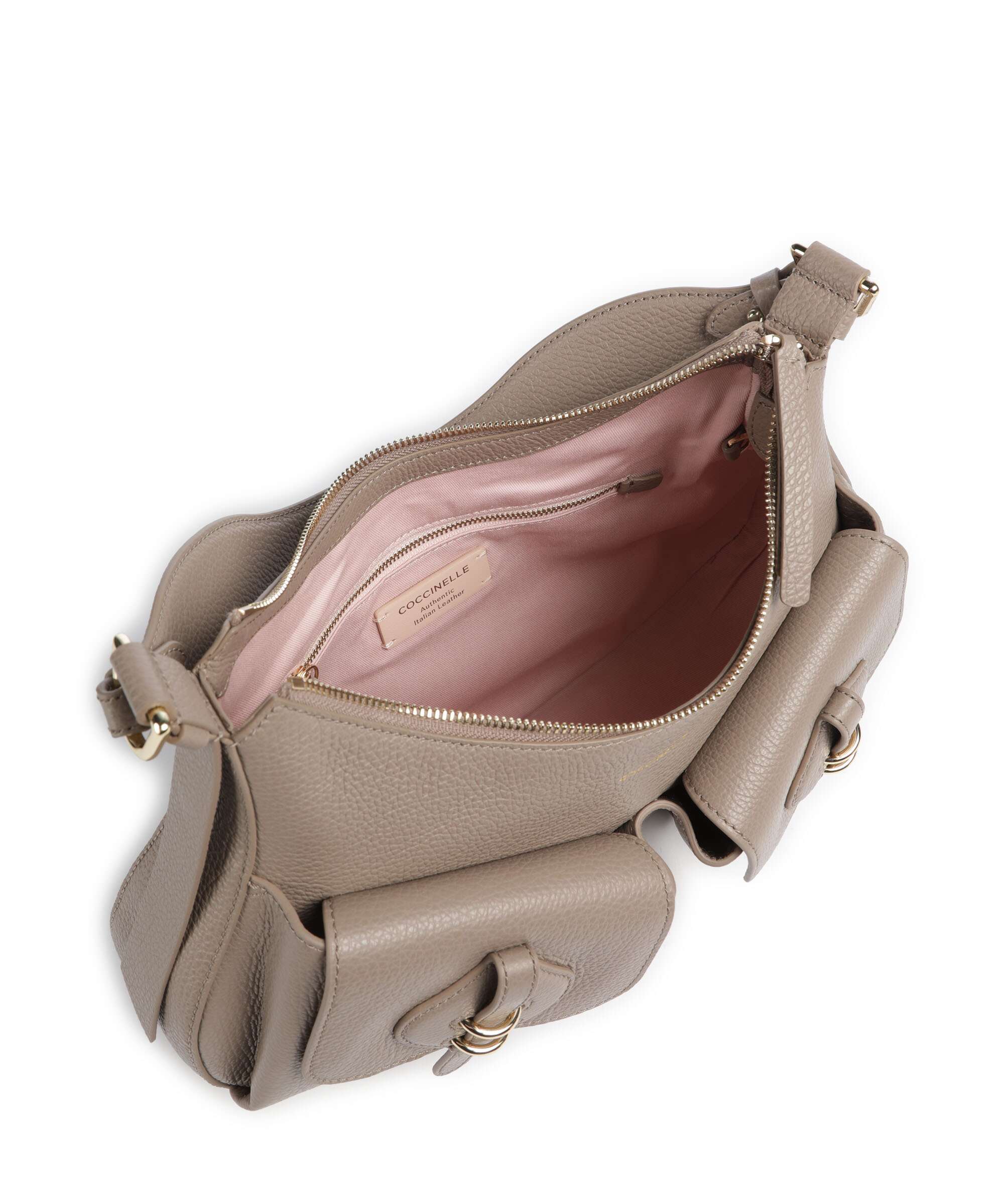 Coccinelle Mavery Pocket Hobo bag warm taupe