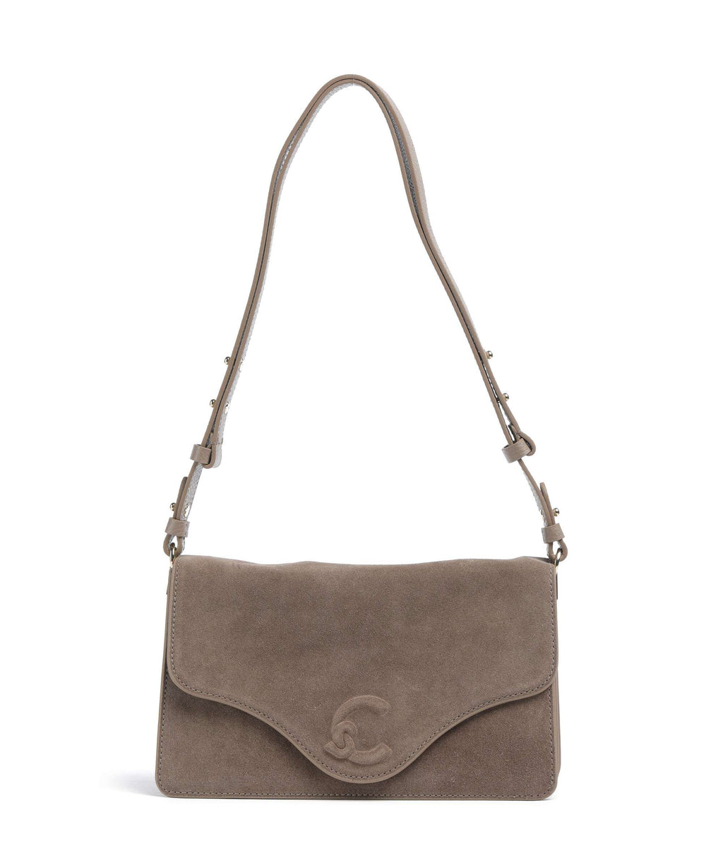 Coccinelle C-Me Softy Suede Shoulder bag warm taupe