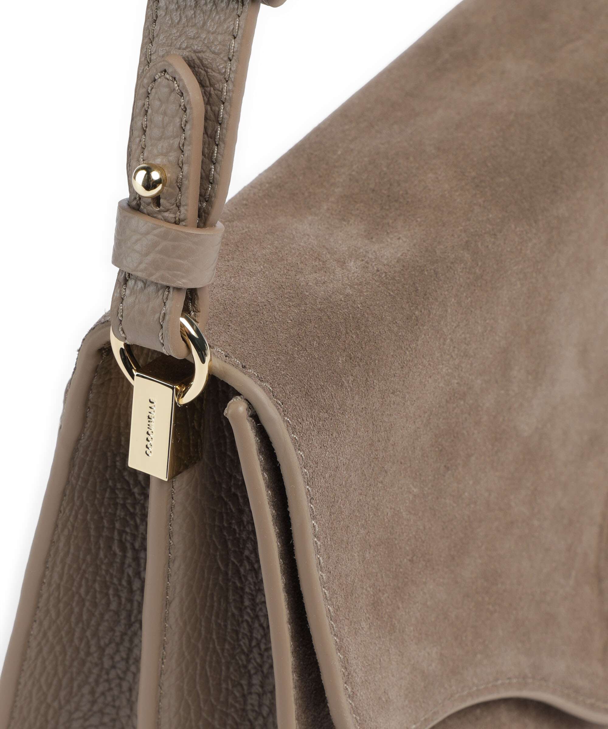 Coccinelle C-Me Softy Suede Shoulder bag warm taupe