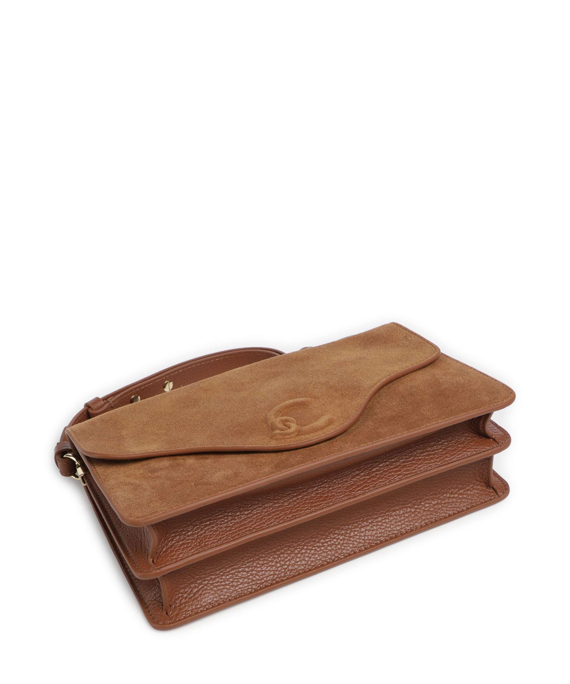 Coccinelle C-Me Softy Suede Shoulder bag cognac
