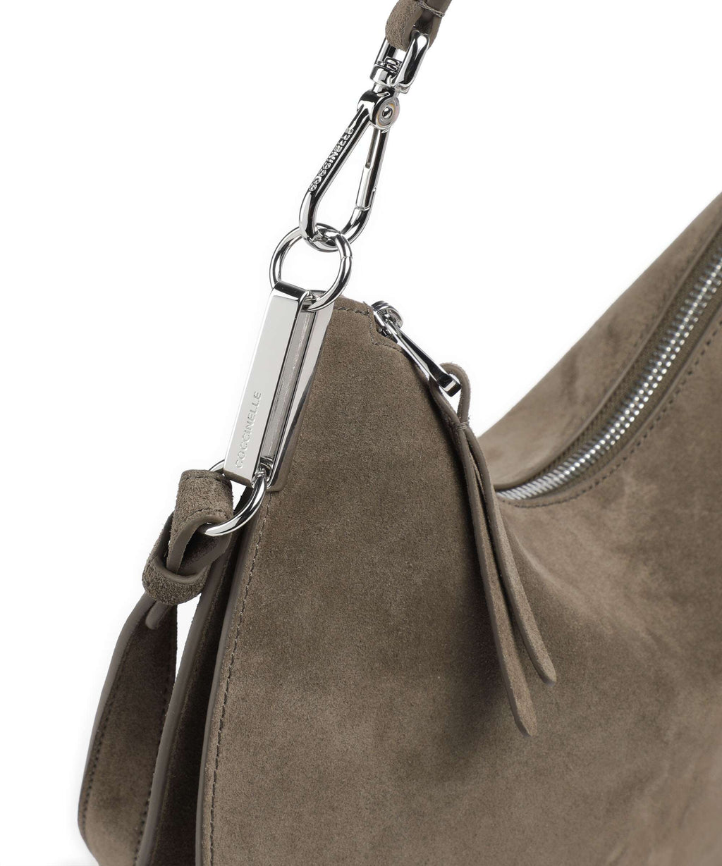 Coccinelle Sunup Suede Hobo bag fango