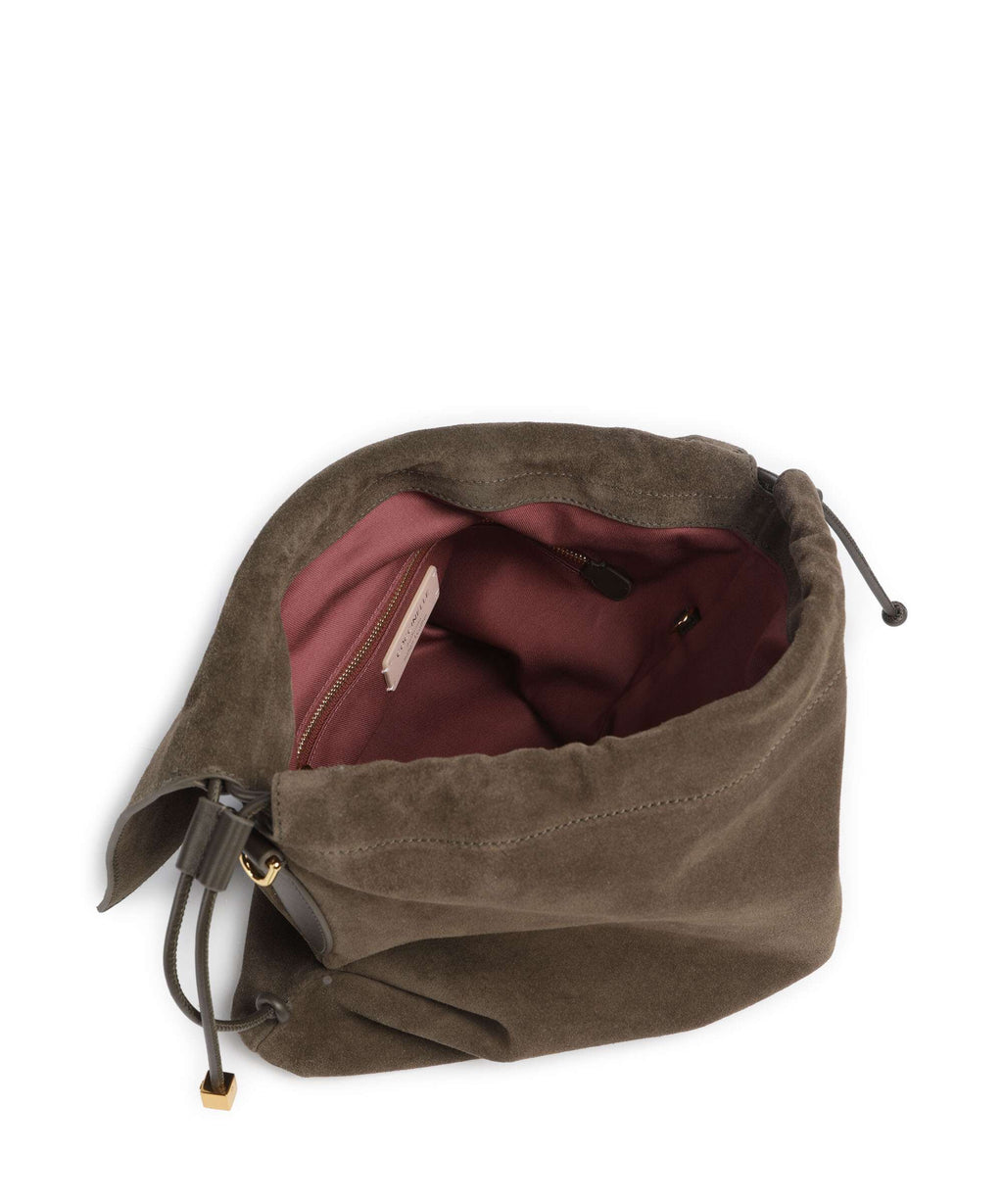 Coccinelle Lidia Suede Hobo bag fango