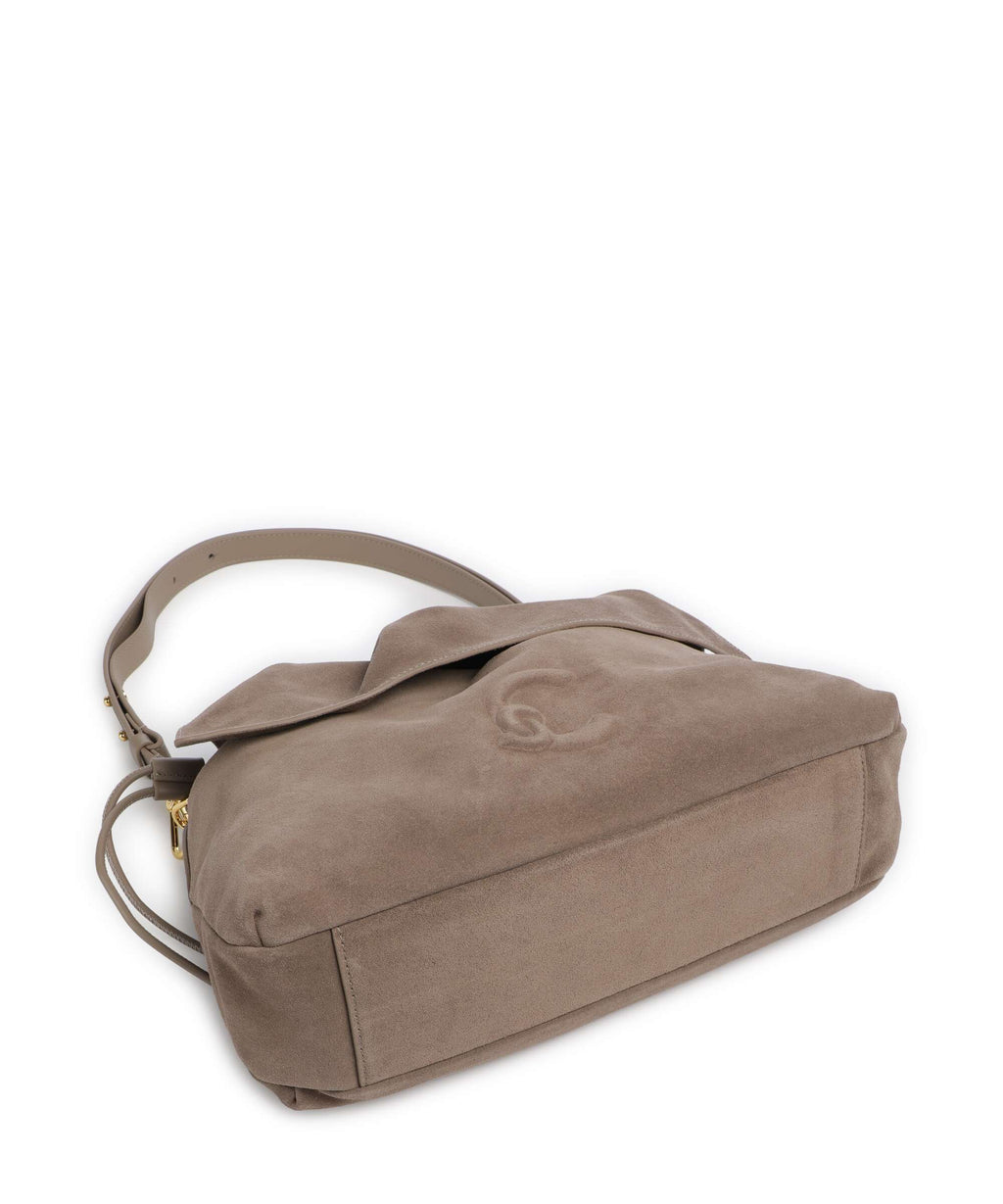 Coccinelle Lidia Suede Hobo bag warm taupe